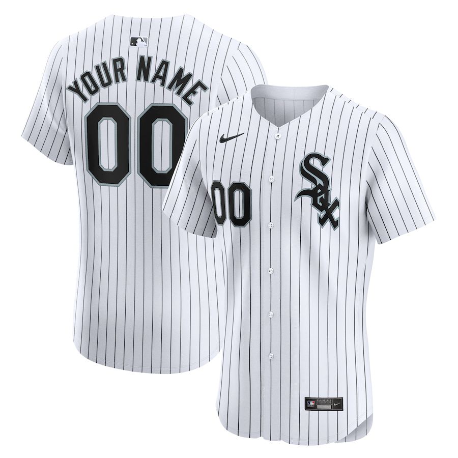 Men Chicago White Sox Nike White Home Elite Custom MLB Jersey